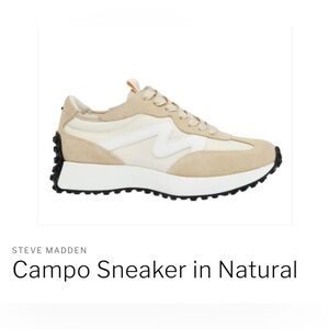 Steve Madden Natural and White Campo Sneakers Great condition- wore once